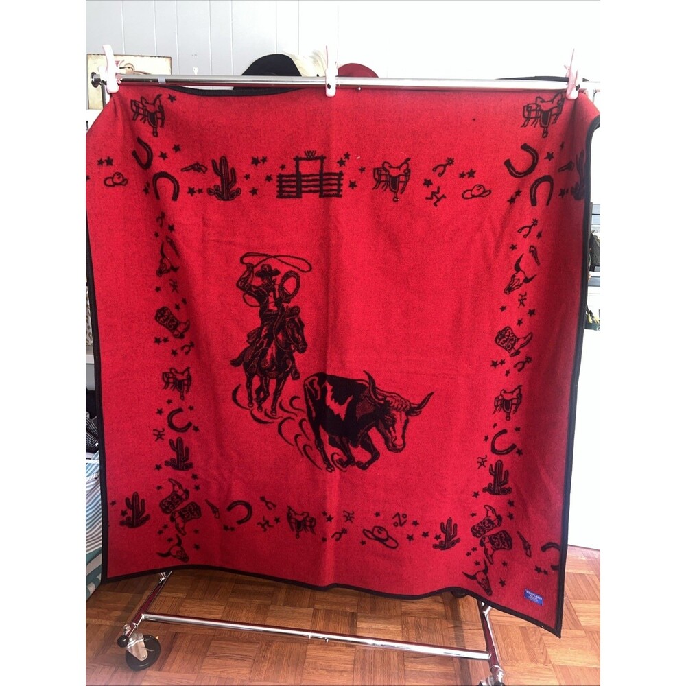 Pendleton Westland Wovens Wool Blanket Roping Cowboy 60x58